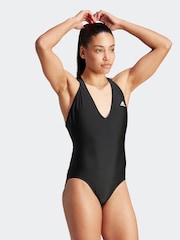 adidas Black 3-Stripes Swimsuit - Image 4 of 9