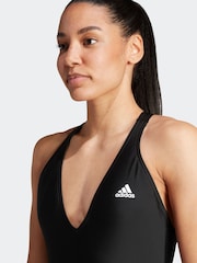 adidas Black 3-Stripes Swimsuit - Image 7 of 9