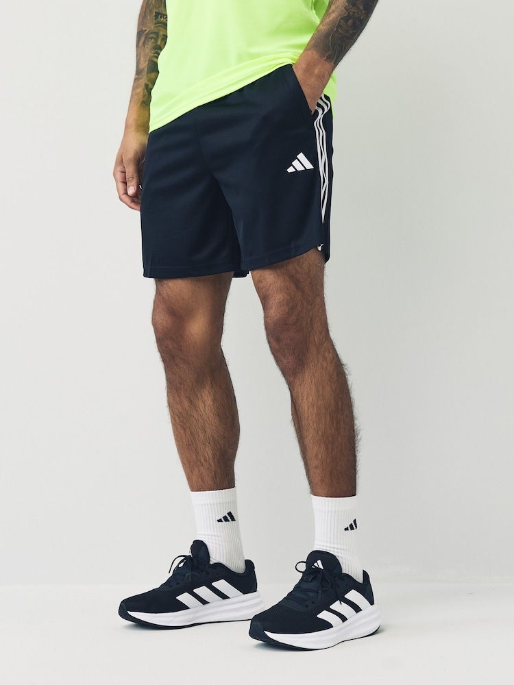 adidas Black Train Essentials Piqué 3-Stripes Training Shorts - Image 1 of 4
