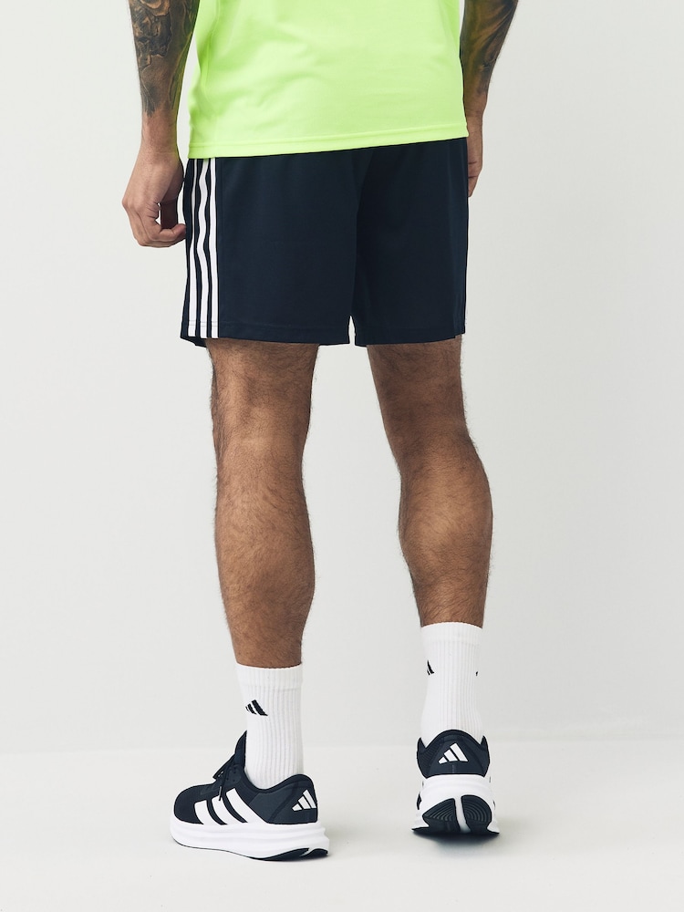 adidas Black Train Essentials Piqué 3-Stripes Training Shorts - Image 2 of 4