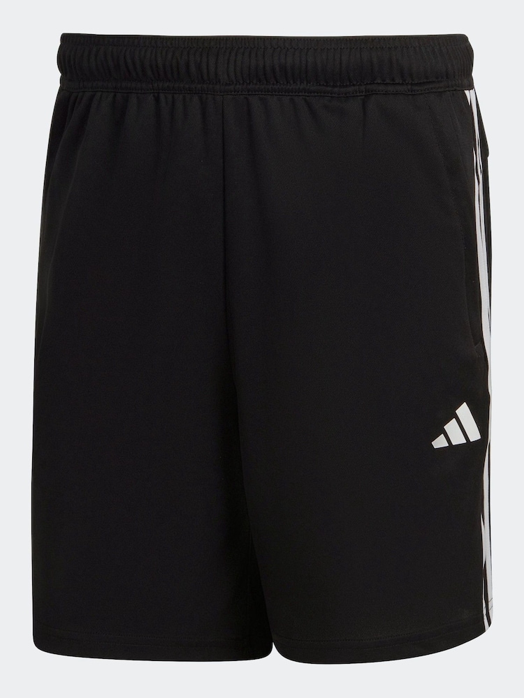 adidas Black Train Essentials Piqué 3-Stripes Training Shorts - Image 4 of 4