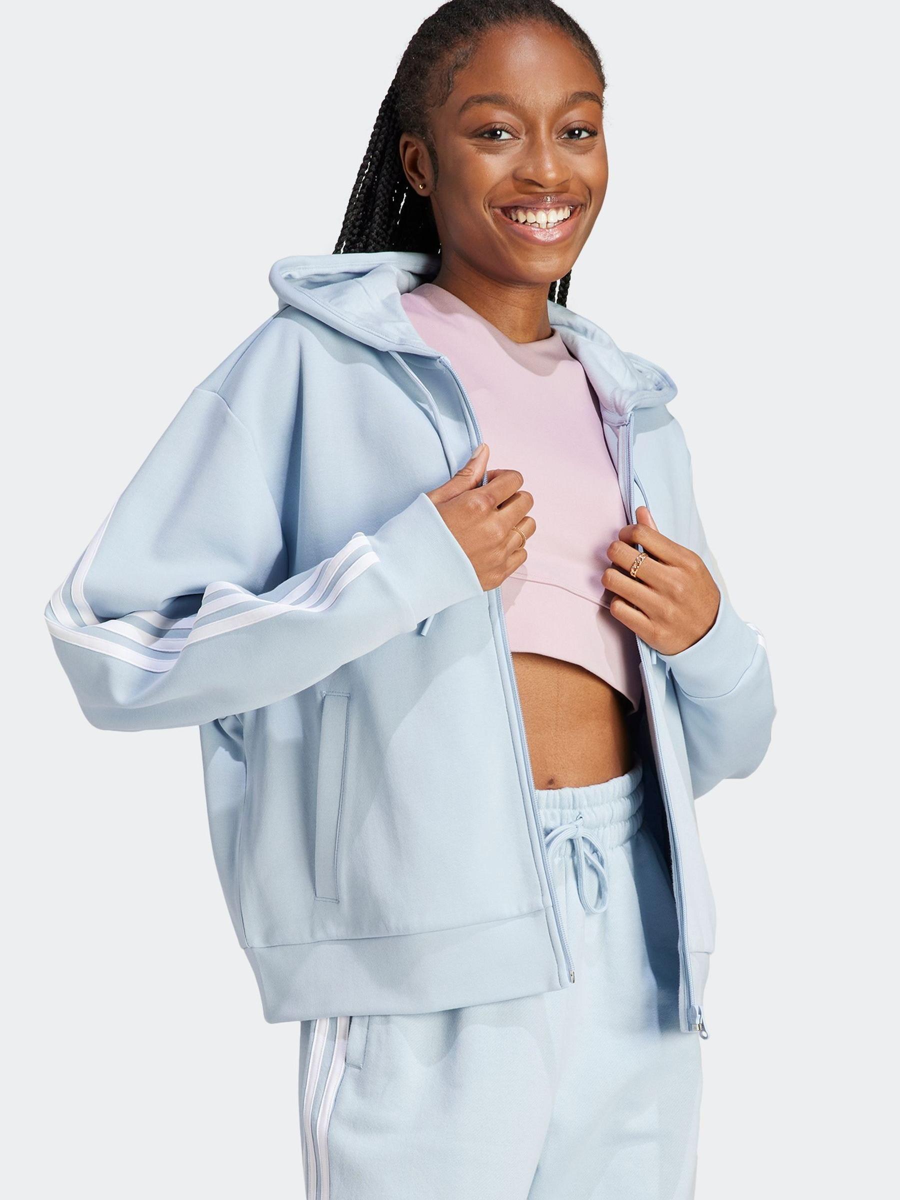 Buy adidas Blue Sportswear Future Icons 3 Stripes Full Zip Hoodie from Next Luxembourg