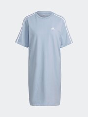 adidas Blue Boyfriend Sportswear Essentials 3-Stripes Single Jersey T-Shirt Dress - Image 6 of 6
