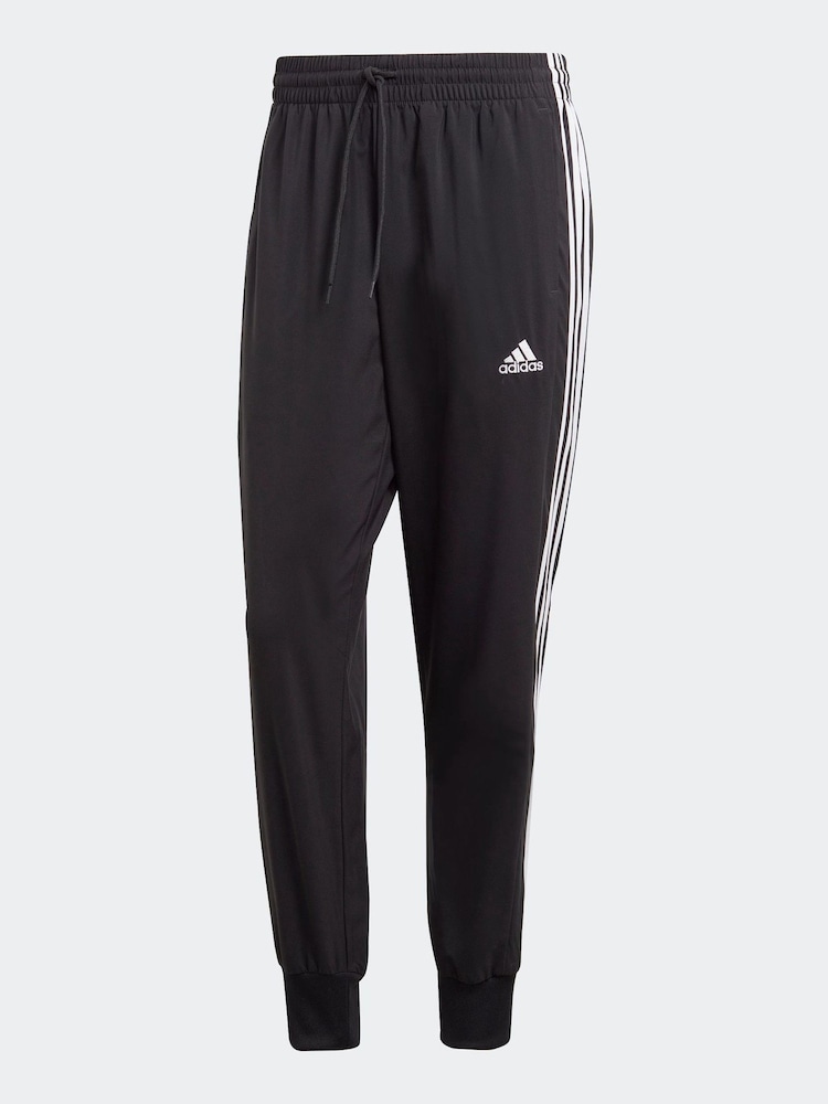 adidas Black Sportswear Aeroready Essentials Tapered Cuff Woven 3-Stripes Joggers - Image 8 of 8 adidas Black Sportswear Aeroready Essentials Tapered Cuff Woven 3-Stripes Joggers - Image 8 of 8