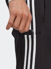 adidas Black Sportswear Essentials Single Jersey Tapered Open Hem 3-Stripes Joggers - Image 5 of 6