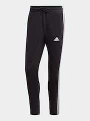adidas Black Sportswear Essentials Single Jersey Tapered Open Hem 3-Stripes Joggers - Image 6 of 6