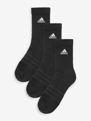 adidas Black Cushioned Crew Socks 3 Pack - Image 1 of 2
