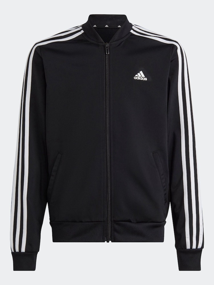 adidas Black Sportswear Essentials 3-Stripes Tracksuit - Image 2 of 6