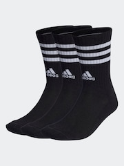 adidas Night Black 3-Stripe Crew Length Socks 3 Pack - Image 1 of 4