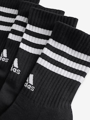 adidas Night Black 3-Stripe Crew Length Socks 3 Pack - Image 3 of 4