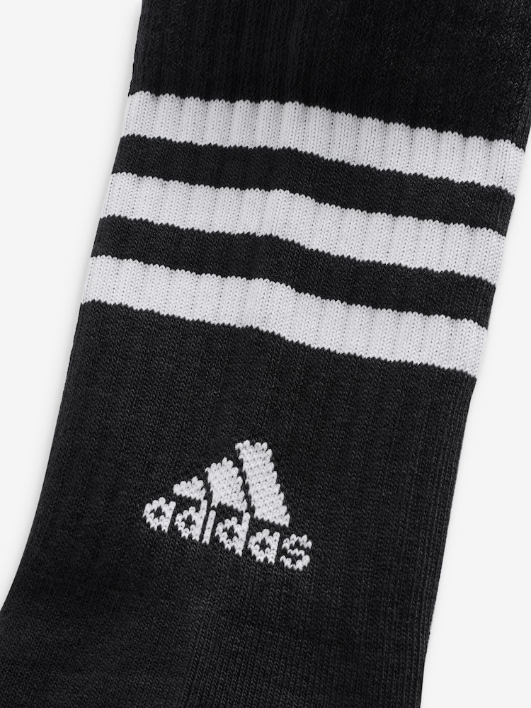 أسود ليلي - حزمة من 3 جوارب بطول يصل إلى منتصف الساق مزينة بـ 3-خطوط من adidas - صورة 4 من 4 أسود ليلي - حزمة من 3 جوارب بطول يصل إلى منتصف الساق مزينة بـ 3-خطوط من adidas - صورة 4 من 4