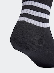 adidas Black 3-Stripes Cushioned Sportswear Mid Cut Socks 3 Pairs - Image 4 of 4
