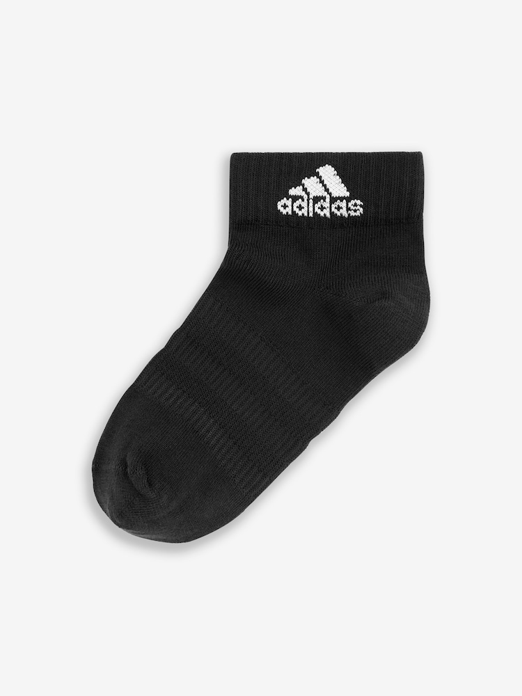 adidas Black Thin And Light Ankle Socks 3 Pairs - Image 2 of 4