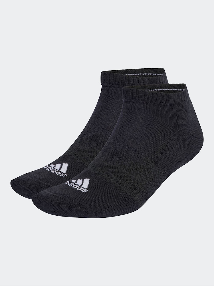 adidas Dark Black Cushioned Low Cut Socks 3 Pack - Image 1 of 1