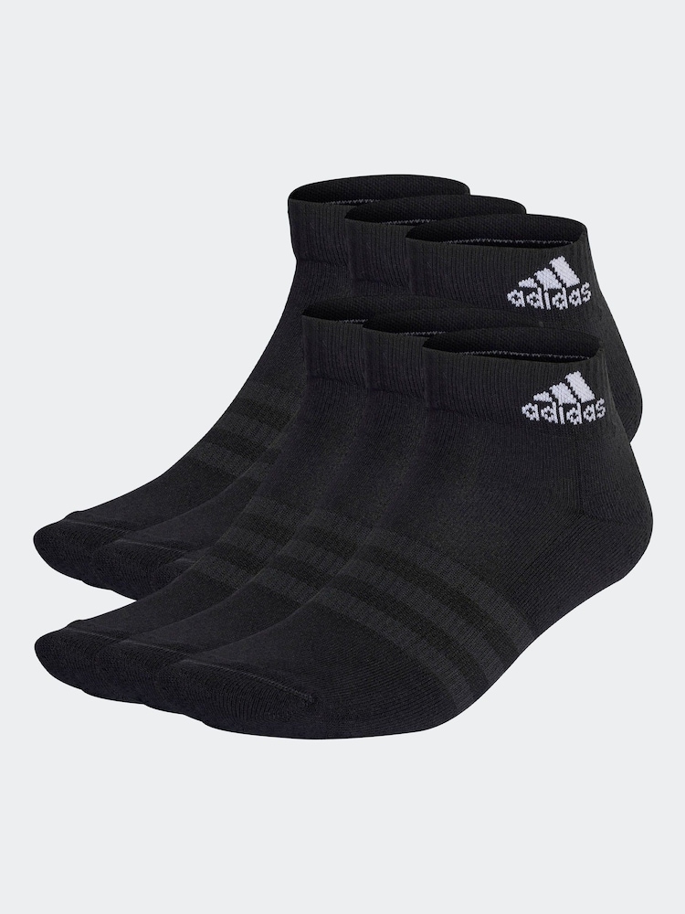 adidas Black Cushioned Sportswear Ankle Socks 6 Pack - Image 1 of 4