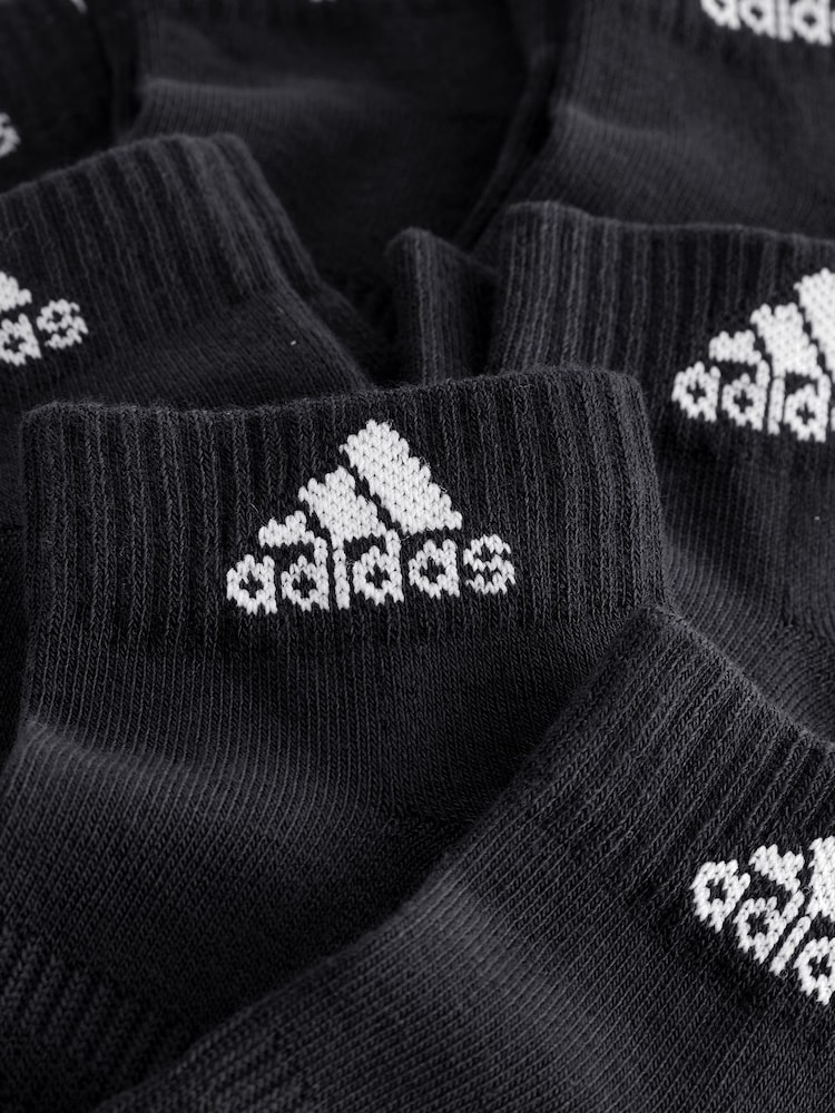 adidas Black Cushioned Sportswear Ankle Socks 6 Pack - Image 2 of 4