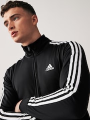 adidas Black 3-Stripe Tricot Tracksuit - Image 2 of 6