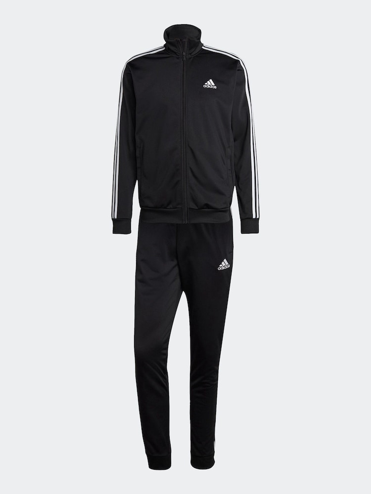adidas Black 3-Stripe Tricot Tracksuit - Image 4 of 6