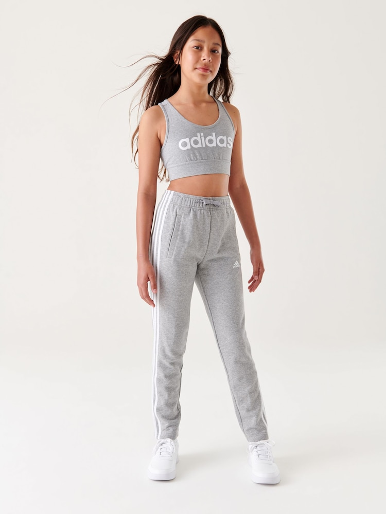 adidas Grey Sportswear Essentials 3-Stripes Joggers - Image 1 of 9