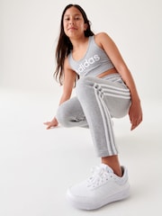 adidas Grey Sportswear Essentials 3-Stripes Joggers - Image 2 of 9