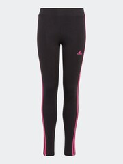 adidas Black Sportswear Essentials 3-Stripes Cotton Leggings - Image 1 of 5