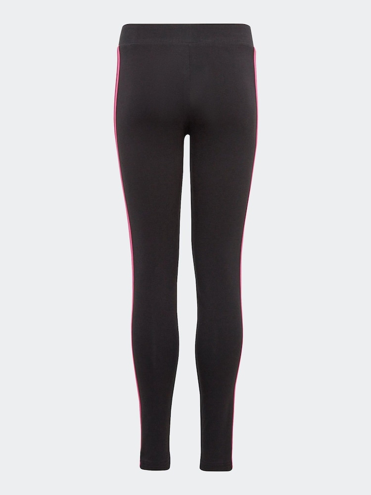 adidas Black Sportswear Essentials 3-Stripes Cotton Leggings - Image 2 of 5