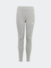 adidas Grey Sportswear Essentials 3-Stripes Cotton Leggings - Image 1 of 5