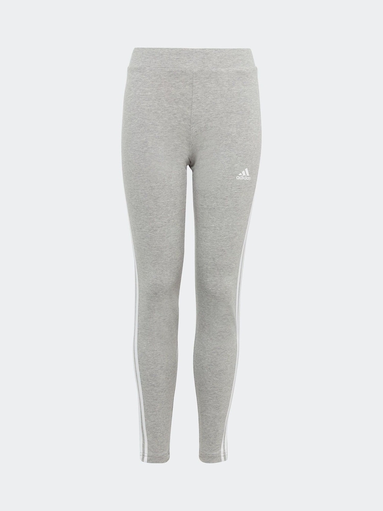 adidas Grey Sportswear Essentials 3-Stripes Cotton Leggings - Image 1 of 5