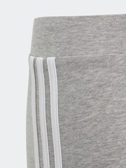 adidas Grey Sportswear Essentials 3-Stripes Cotton Leggings - Image 3 of 5