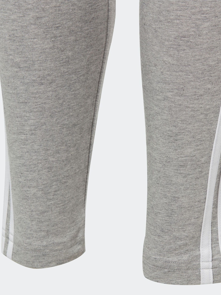 adidas Grey Sportswear Essentials 3-Stripes Cotton Leggings - Image 5 of 5