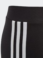 adidas Black/White Sportswear Essentials 3-Stripes Cotton Leggings - Image 10 of 10