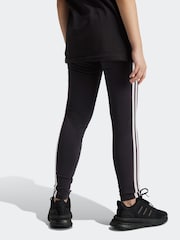 adidas Black/White Sportswear Essentials 3-Stripes Cotton Leggings - Image 3 of 10