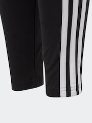 adidas Black/White Sportswear Essentials 3-Stripes Cotton Leggings - Image 8 of 10