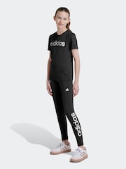 adidas Black Sportswear Essentials Linear Logo Cotton Leggings - Image 2 of 10