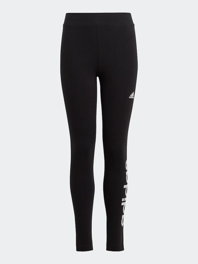 adidas Black Sportswear Essentials Linear Logo Cotton Leggings - Image 6 of 10