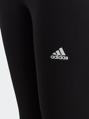 adidas Black Sportswear Essentials Linear Logo Cotton Leggings - Image 9 of 10