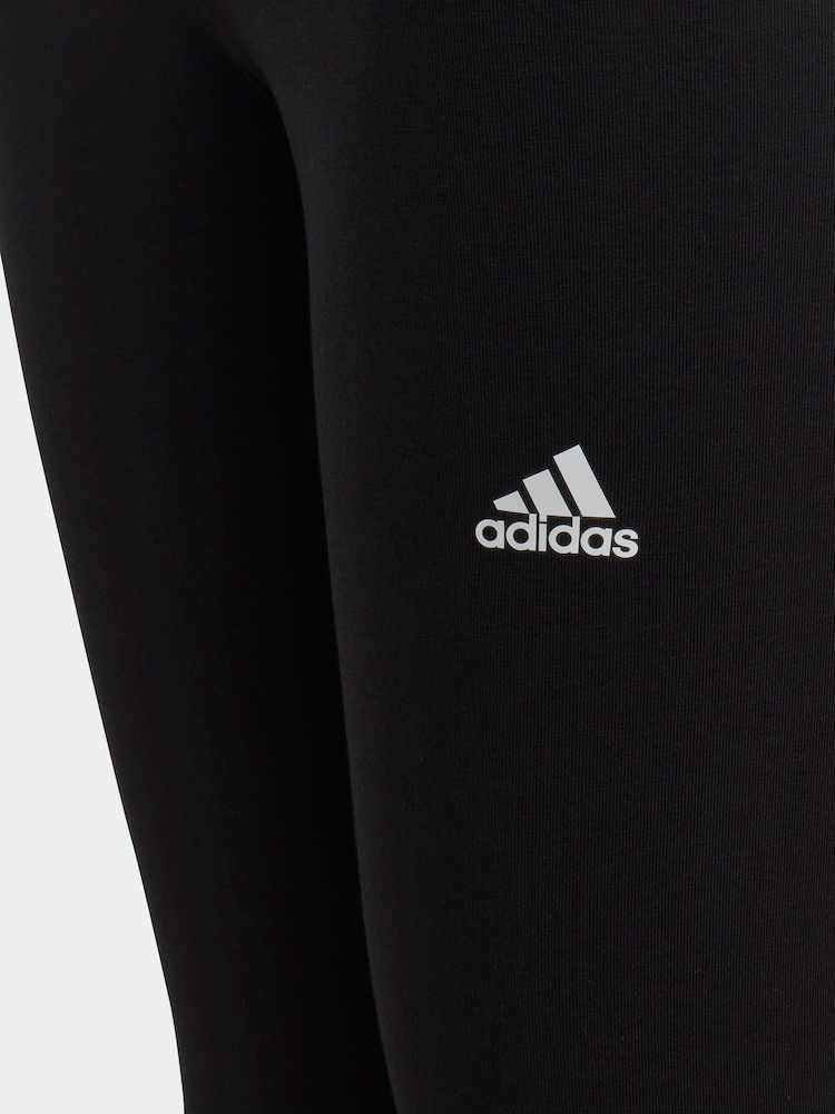 adidas Black Sportswear Essentials Linear Logo Cotton Leggings - Image 9 of 10
