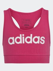 adidas Pink Essentials Linear Logo Cotton Bra Top - Image 1 of 5