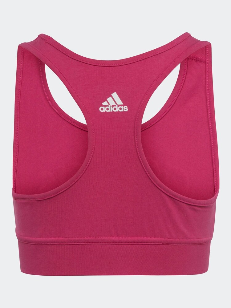 adidas Pink Essentials Linear Logo Cotton Bra Top - Image 2 of 5