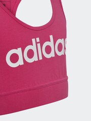 adidas Pink Essentials Linear Logo Cotton Bra Top - Image 3 of 5