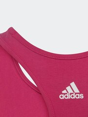 adidas Pink Essentials Linear Logo Cotton Bra Top - Image 4 of 5