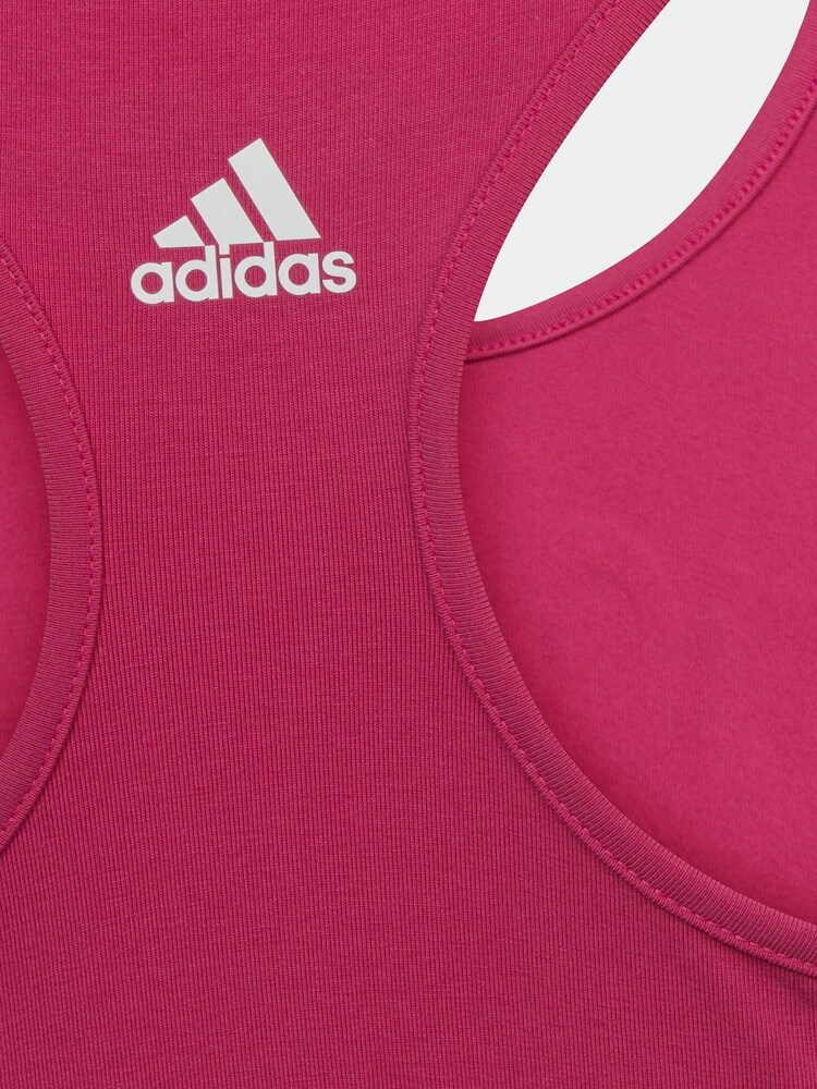 adidas Pink Essentials Linear Logo Cotton Bra Top - Image 5 of 5