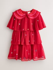 Little Bird by Jools Oliver Red Tulle Emboridered Chirstmas Dress - Image 1 of 4