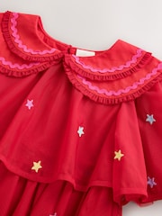 Little Bird by Jools Oliver Red Tulle Emboridered Chirstmas Dress - Image 3 of 4