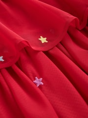 Little Bird by Jools Oliver Red Tulle Emboridered Chirstmas Dress - Image 4 of 4