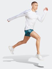 adidas Green Performance Own the Run Allover Print Shorts - Image 3 of 7