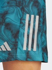 adidas Green Performance Own the Run Allover Print Shorts - Image 4 of 7