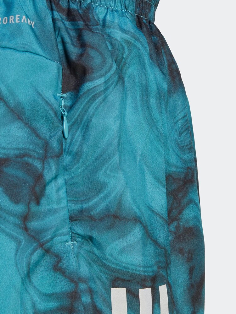 adidas Green Performance Own the Run Allover Print Shorts - Image 5 of 7