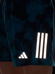 adidas Green Performance Own the Run Allover Print Shorts - Image 6 of 7