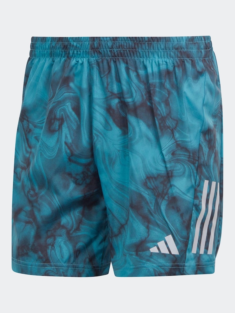 adidas Green Performance Own the Run Allover Print Shorts - Image 7 of 7
